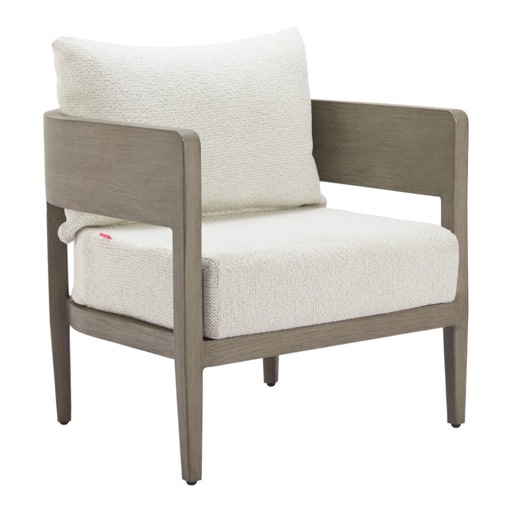 HomeRoots 28" Beige Upholstered Arm Chair - Modern Comfort with Durable Design for Living Spaces & Offices 668770