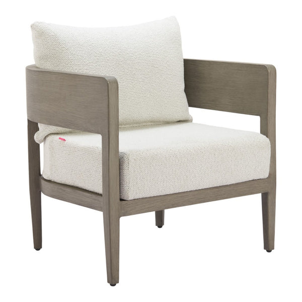 HomeRoots 28" Beige Upholstered Arm Chair - Modern Comfort with Durable Design for Living Spaces & Offices 668770