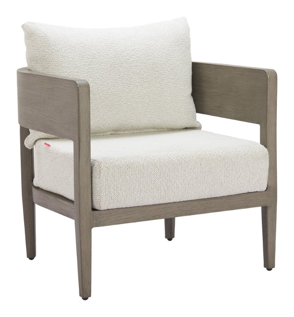 HomeRoots 28" Beige Upholstered Arm Chair - Modern Comfort with Durable Design for Living Spaces & Offices 668770