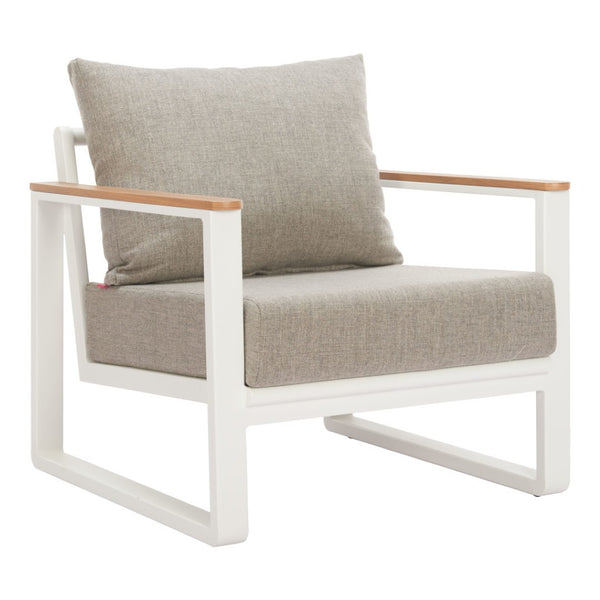 HomeRoots 31" White Upholstered Arm Chair - Modern Accent with Durable Frame, Cozy Comfort & Easy Care Slipcover 668771