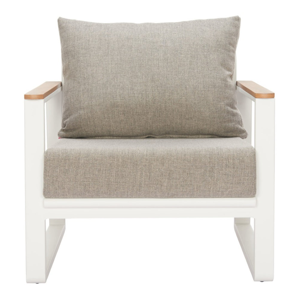 HomeRoots 31" White Upholstered Arm Chair - Modern Accent with Durable Frame, Cozy Comfort & Easy Care Slipcover 668771