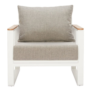 HomeRoots 31" White Upholstered Arm Chair - Modern Accent with Durable Frame, Cozy Comfort & Easy Care Slipcover 668771