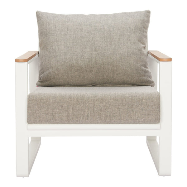 HomeRoots 31" White Upholstered Arm Chair - Modern Accent with Durable Frame, Cozy Comfort & Easy Care Slipcover 668771