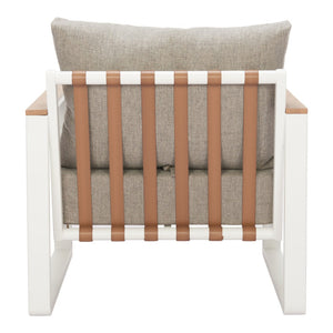 HomeRoots 31" White Upholstered Arm Chair - Modern Accent with Durable Frame, Cozy Comfort & Easy Care Slipcover 668771