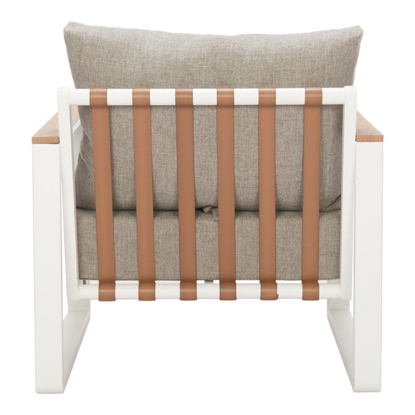HomeRoots 31" White Upholstered Arm Chair - Modern Accent with Durable Frame, Cozy Comfort & Easy Care Slipcover 668771