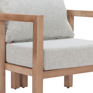 HomeRoots 29" Gray Upholstered Arm Chair - Stylish Comfort with Slipcover, Padded Arms, and Durable Design 668772
