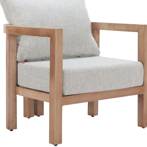 HomeRoots 29" Gray Upholstered Arm Chair - Stylish Comfort with Slipcover, Padded Arms, and Durable Design 668772