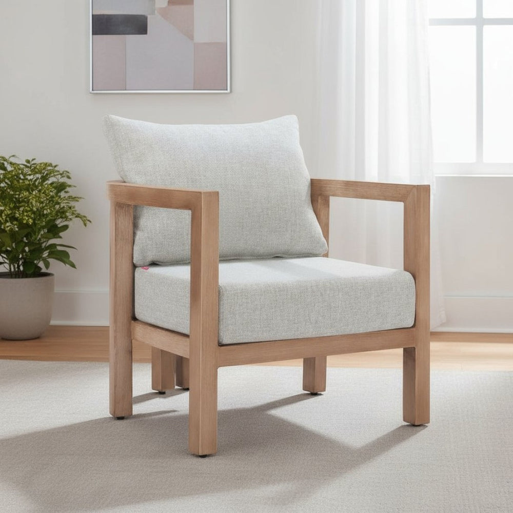 HomeRoots 29" Gray Upholstered Arm Chair - Stylish Comfort with Slipcover, Padded Arms, and Durable Design 668772