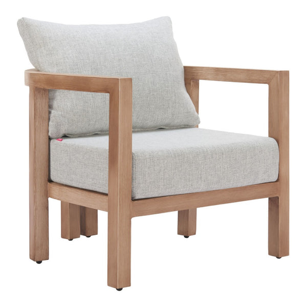 HomeRoots 29" Gray Upholstered Arm Chair - Stylish Comfort with Slipcover, Padded Arms, and Durable Design 668772