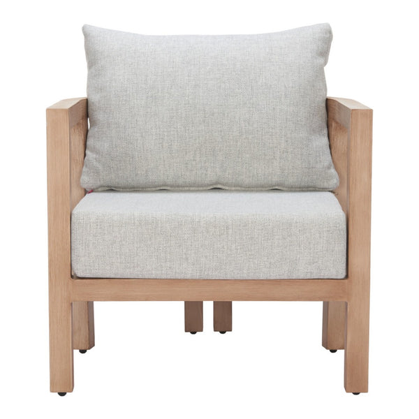 HomeRoots 29" Gray Upholstered Arm Chair - Stylish Comfort with Slipcover, Padded Arms, and Durable Design 668772