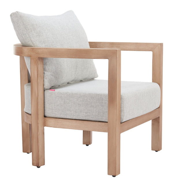 HomeRoots 29" Gray Upholstered Arm Chair - Stylish Comfort with Slipcover, Padded Arms, and Durable Design 668772