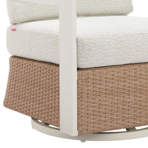 HomeRoots 26" Elegant White Upholstered Swivel Arm Chair - Modern Comfort for Living Room & Office Use 668773