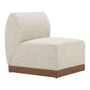 HomeRoots 24" Beige Aluminum Outdoor Accent Chair - Modern, Lightweight Design for Patios, Decks & Lounges 668774