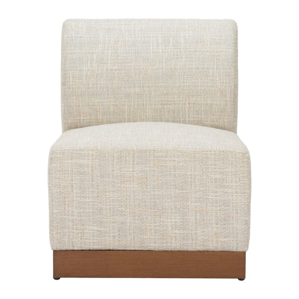 HomeRoots 24" Beige Aluminum Outdoor Accent Chair - Modern, Lightweight Design for Patios, Decks & Lounges 668774