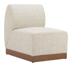 HomeRoots 24" Beige Aluminum Outdoor Accent Chair - Modern, Lightweight Design for Patios, Decks & Lounges 668774