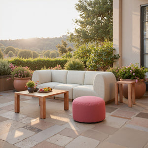HomeRoots 24" Beige Aluminum Outdoor Accent Chair - Modern, Lightweight Design for Patios, Decks & Lounges 668774