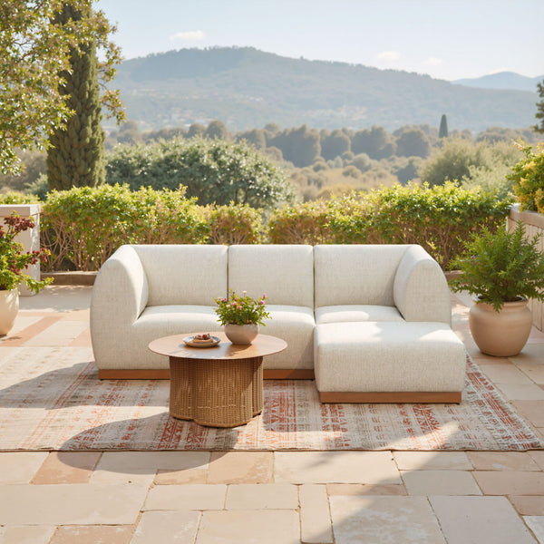 HomeRoots 24" Beige Aluminum Outdoor Accent Chair - Modern, Lightweight Design for Patios, Decks & Lounges 668774