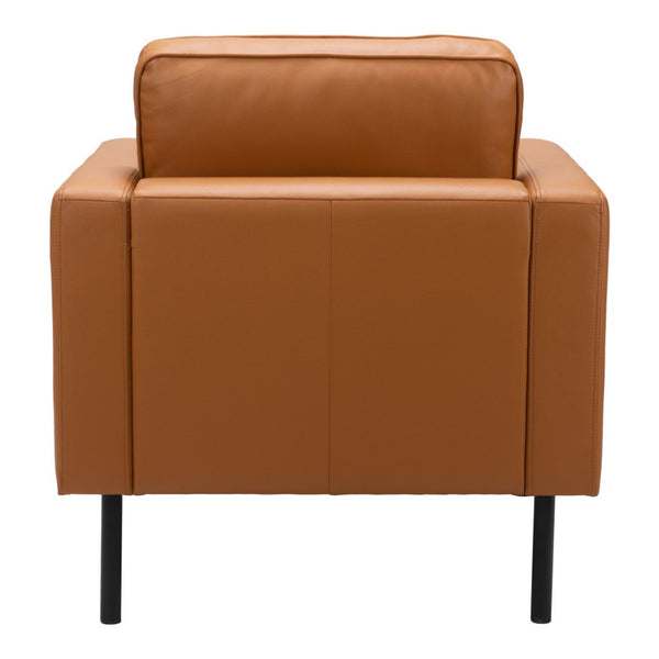HomeRoots 33" Modern Faux Leather Arm Chair - Brown & Black Upholstered Accent Chair for Stylish Comfort 668779