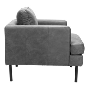 HomeRoots 33" Gray Upholstered Arm Chair - Modern Accent Chair with Plush Comfort for Home or Office Spaces 668780