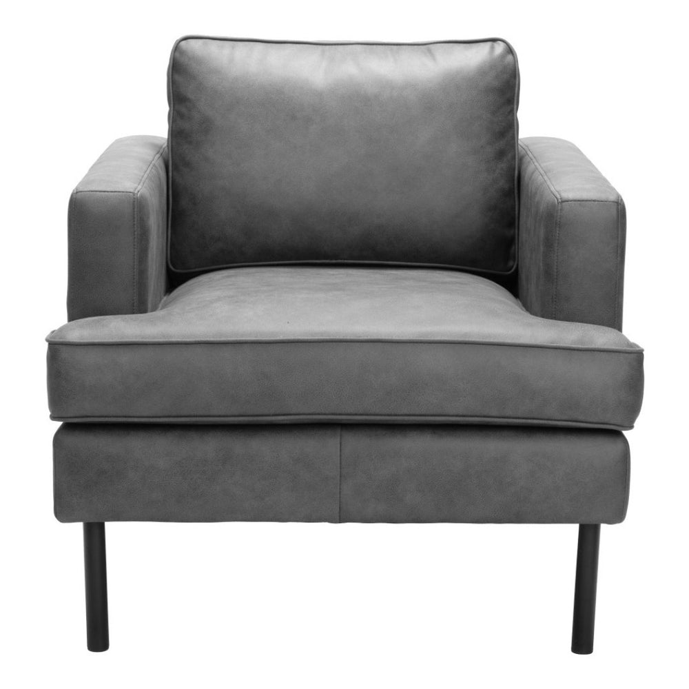 HomeRoots 33" Gray Upholstered Arm Chair - Modern Accent Chair with Plush Comfort for Home or Office Spaces 668780