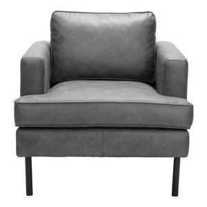 HomeRoots 33" Gray Upholstered Arm Chair - Modern Accent Chair with Plush Comfort for Home or Office Spaces 668780
