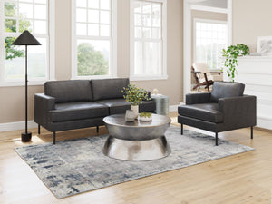 HomeRoots 33" Gray Upholstered Arm Chair - Modern Accent Chair with Plush Comfort for Home or Office Spaces 668780