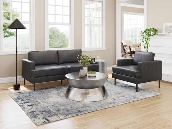 HomeRoots 33" Gray Upholstered Arm Chair - Modern Accent Chair with Plush Comfort for Home or Office Spaces 668780