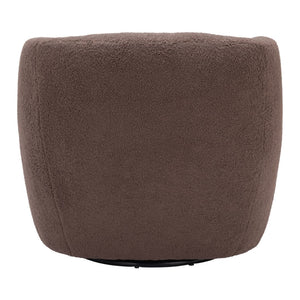 HomeRoots 30" Brown Upholstered Swivel Arm Chair - Contemporary Accent Seating with 360° Movement & Comfort 668781