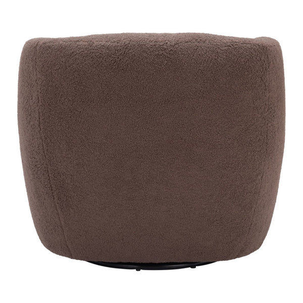 HomeRoots 30" Brown Upholstered Swivel Arm Chair - Contemporary Accent Seating with 360° Movement & Comfort 668781