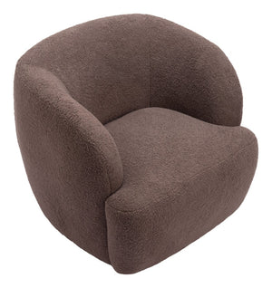 HomeRoots 30" Brown Upholstered Swivel Arm Chair - Contemporary Accent Seating with 360° Movement & Comfort 668781
