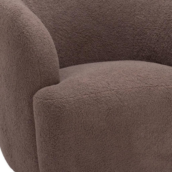 HomeRoots 30" Brown Upholstered Swivel Arm Chair - Contemporary Accent Seating with 360° Movement & Comfort 668781