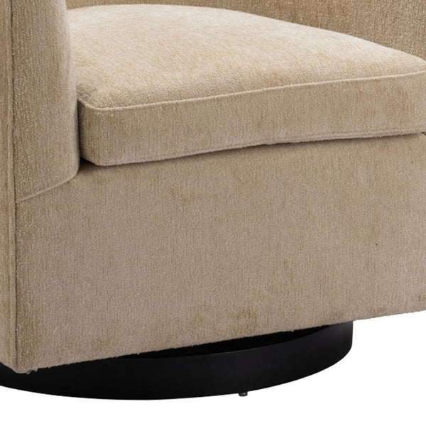 HomeRoots 30" Beige Upholstered Swivel Arm Chair - Modern Comfort for Home, Office & Hospitality Spaces 668782