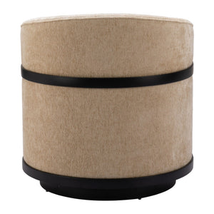 HomeRoots 30" Beige Upholstered Swivel Arm Chair - Modern Comfort for Home, Office & Hospitality Spaces 668782