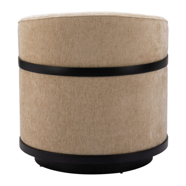 HomeRoots 30" Beige Upholstered Swivel Arm Chair - Modern Comfort for Home, Office & Hospitality Spaces 668782
