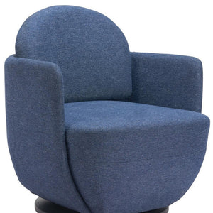 HomeRoots 29" Stylish Blue Upholstered Swivel Arm Chair - Comfort & Versatility for Home or Office Use 668784