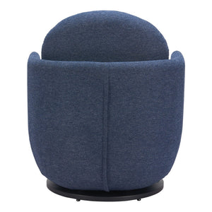 HomeRoots 29" Stylish Blue Upholstered Swivel Arm Chair - Comfort & Versatility for Home or Office Use 668784