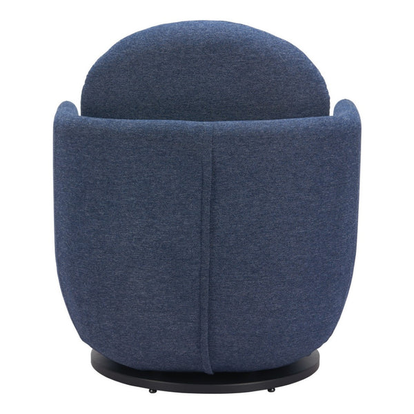 HomeRoots 29" Stylish Blue Upholstered Swivel Arm Chair - Comfort & Versatility for Home or Office Use 668784