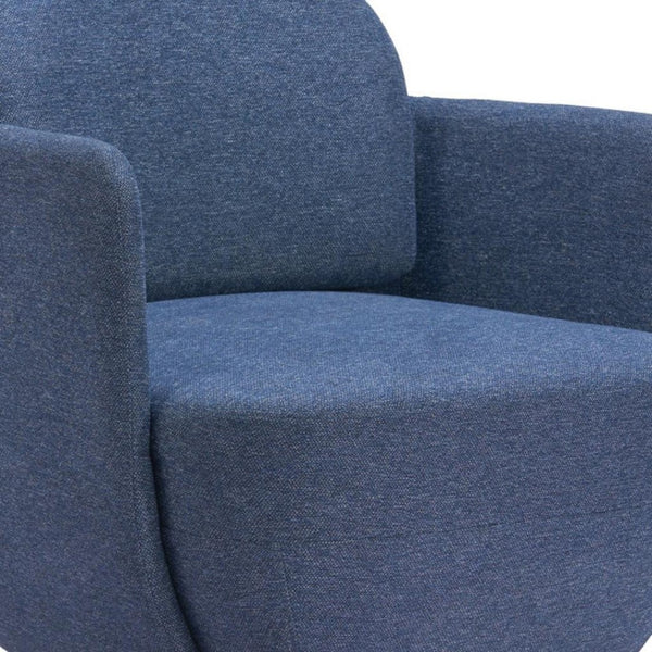 HomeRoots 29" Stylish Blue Upholstered Swivel Arm Chair - Comfort & Versatility for Home or Office Use 668784
