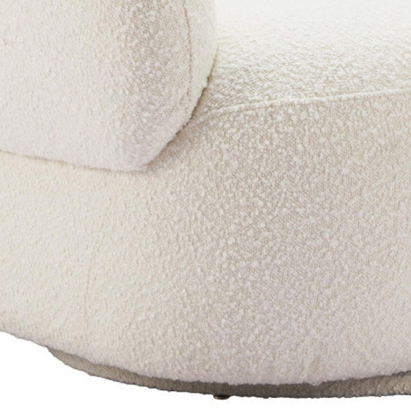 HomeRoots 35" Stylish White Upholstered Swivel Arm Chair – Modern Comfort for Living Rooms, Offices & More 668785