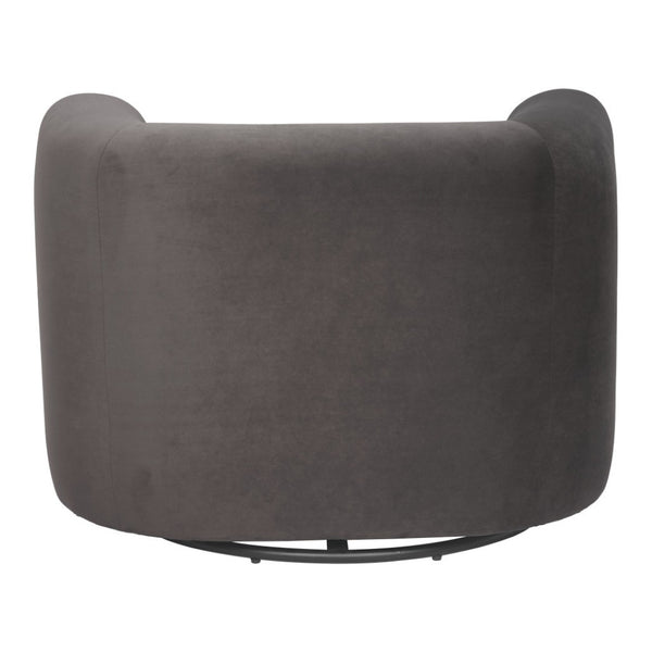 HomeRoots 35" Gray Upholstered Swivel Arm Chair - Stylish Comfort with 360° Motion for Home or Office Use 668786