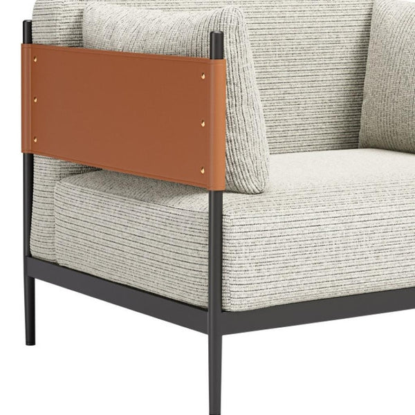 HomeRoots 34" Modern Gray Upholstered Arm Chair - Stylish Comfort for Living Rooms, Offices & Hospitality Spaces 668787
