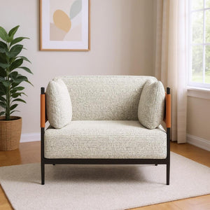 HomeRoots 34" Modern Gray Upholstered Arm Chair - Stylish Comfort for Living Rooms, Offices & Hospitality Spaces 668787