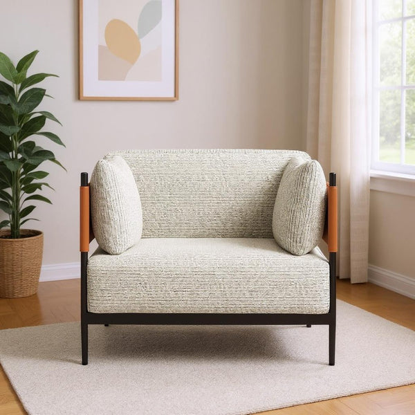 HomeRoots 34" Modern Gray Upholstered Arm Chair - Stylish Comfort for Living Rooms, Offices & Hospitality Spaces 668787