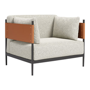 HomeRoots 34" Modern Gray Upholstered Arm Chair - Stylish Comfort for Living Rooms, Offices & Hospitality Spaces 668787