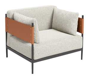 HomeRoots 34" Modern Gray Upholstered Arm Chair - Stylish Comfort for Living Rooms, Offices & Hospitality Spaces 668787