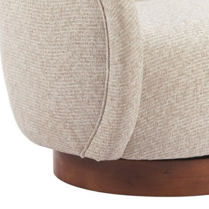 HomeRoots 36" Beige Upholstered Swivel Arm Chair - Modern Comfort & Elegant Design for Home or Office Use 668788