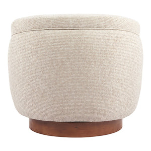 HomeRoots 36" Beige Upholstered Swivel Arm Chair - Modern Comfort & Elegant Design for Home or Office Use 668788