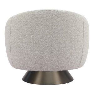 HomeRoots 37" Gray Upholstered Swivel Arm Chair - Modern Comfort with 360° Rotation for Home & Office Use 668789