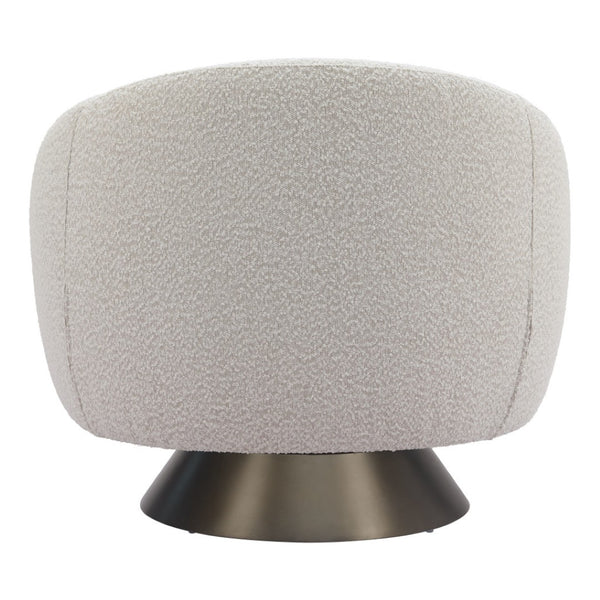 HomeRoots 37" Gray Upholstered Swivel Arm Chair - Modern Comfort with 360° Rotation for Home & Office Use 668789