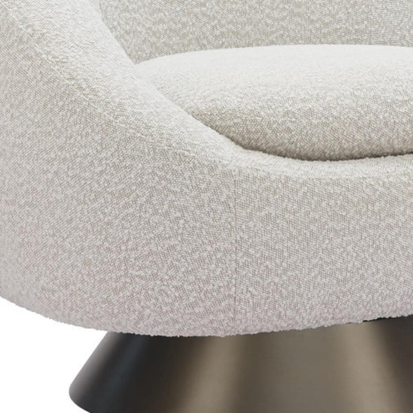 HomeRoots 37" Gray Upholstered Swivel Arm Chair - Modern Comfort with 360° Rotation for Home & Office Use 668789